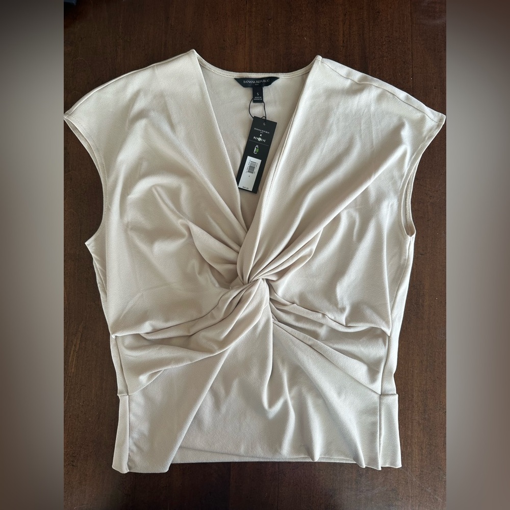 Banana Republic Front Twist Blouse - Cream